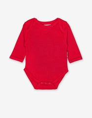 Organic Red Basic LS Baby Bodysuit
