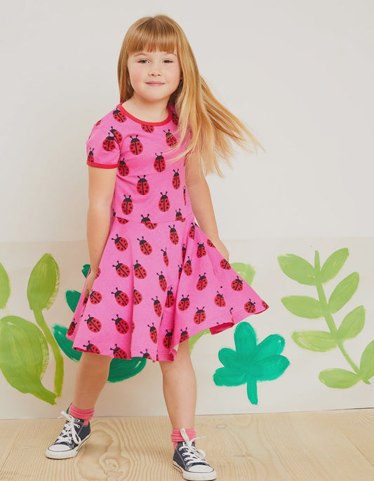 Organic Ladybird Print Skater Dress