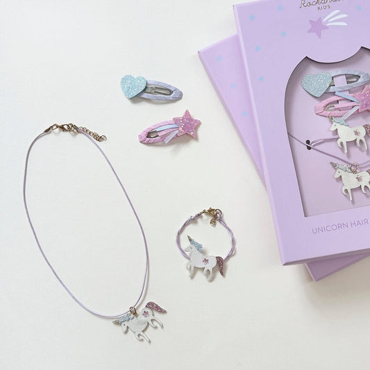 Unicorn Hair and Jewellery Set