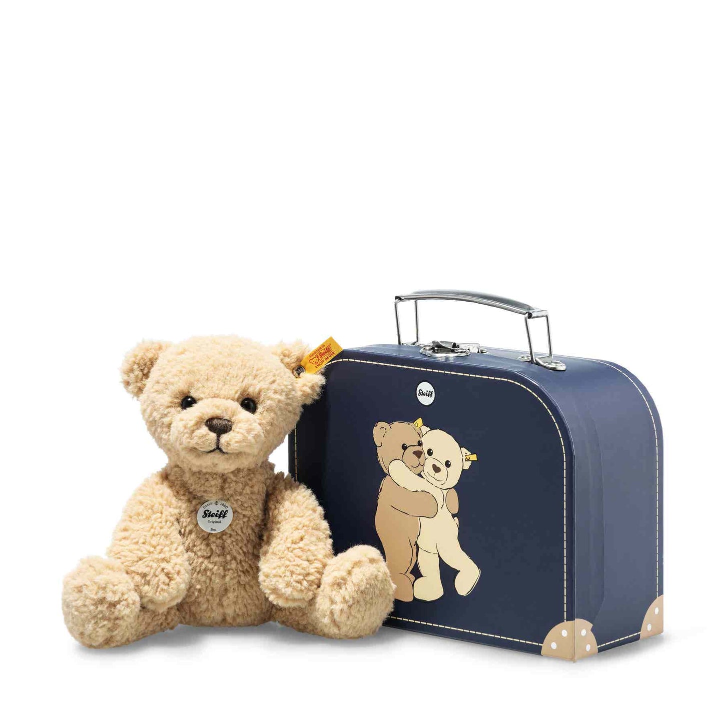 Ben Teddy Bear 21cm - Beige with Suitcase