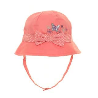 GIRLS COTTON BUCKET HAT WITH BOW AND BUTTERFLIES