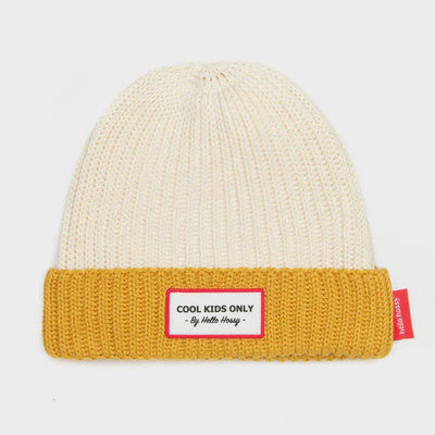 Cream & Mustard Beanie Hat 2-5Y