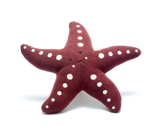 Knitted organic cotton pink starfish