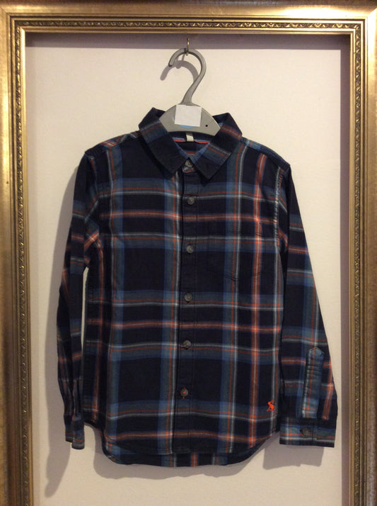 Pre-loved Joules Navy Check Shirt 5y