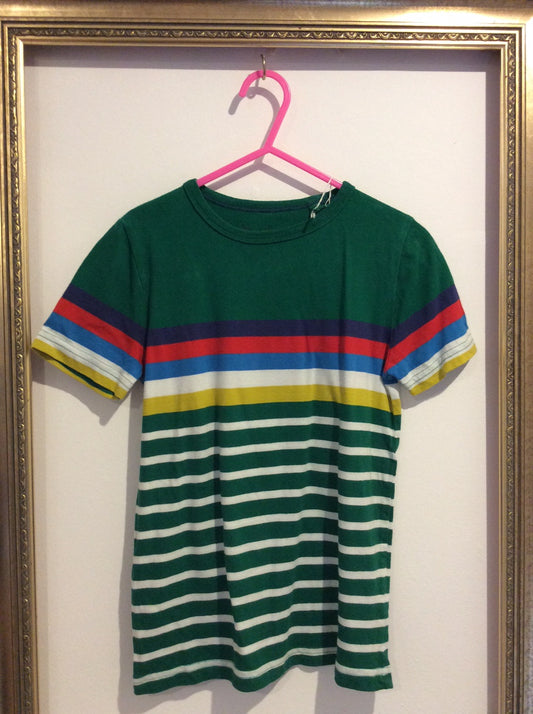 Pre-Loved Boden Striped T-Shirt Green 6-7Y