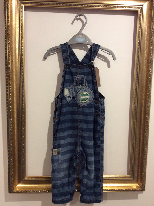 Pre-loved Next tractor dungarees 12-18m