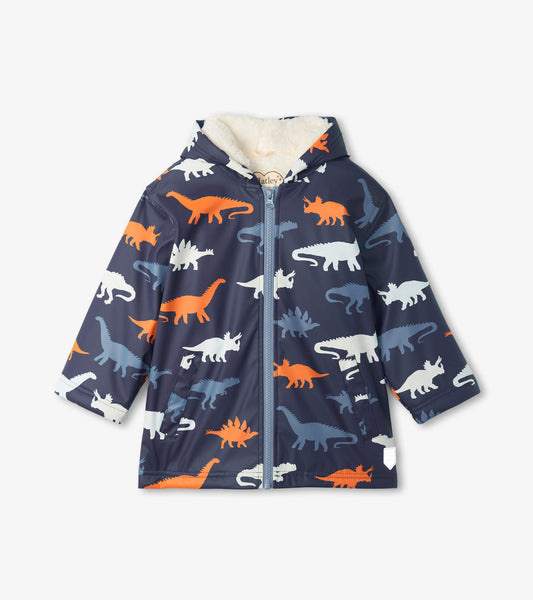 Dino Silhouettes Colour Changing Sherpa Raincoat