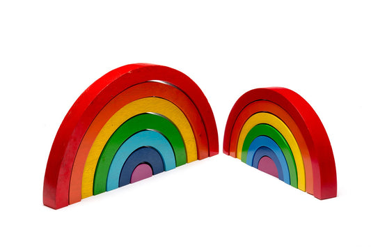 Fairtrade large wooden rainbow toy